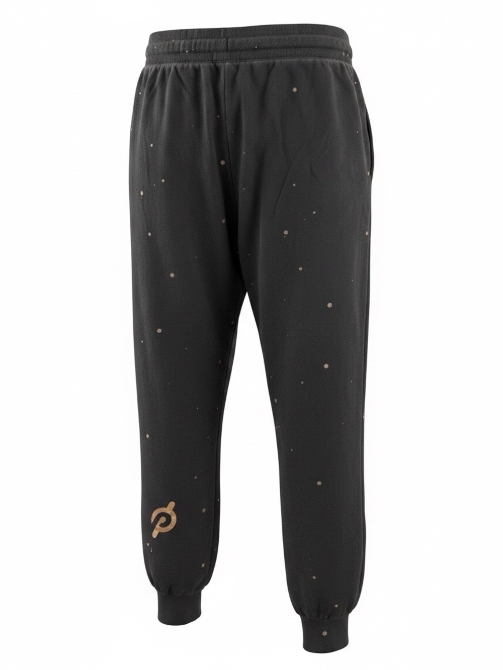 Peloton Black Jogger Sweatpants and sweatshirt with Gold/copper Dot Accents sz M